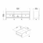 Furniture To Go Madrid TV Unit 3 Drawers Oak The Home and Office Stores