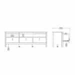 Furniture To Go Madrid TV Unit 3 Drawers Oak The Home and Office Stores