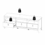 Furniture To Go Madrid TV Unit 3 Drawers Oak The Home and Office Stores