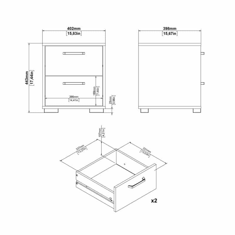 Furniture To Go Sofia Jackson Hickory 2 Drawer Nightstand The Home and Office Stores