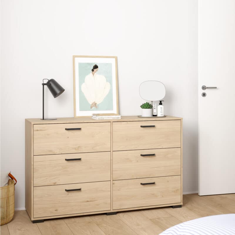 Furniture To Go Sofia Jackson Hickory 6 Drawer Chest The Home and Office Stores