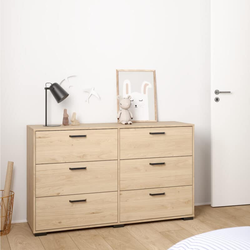 Furniture To Go Sofia Jackson Hickory 6 Drawer Chest The Home and Office Stores