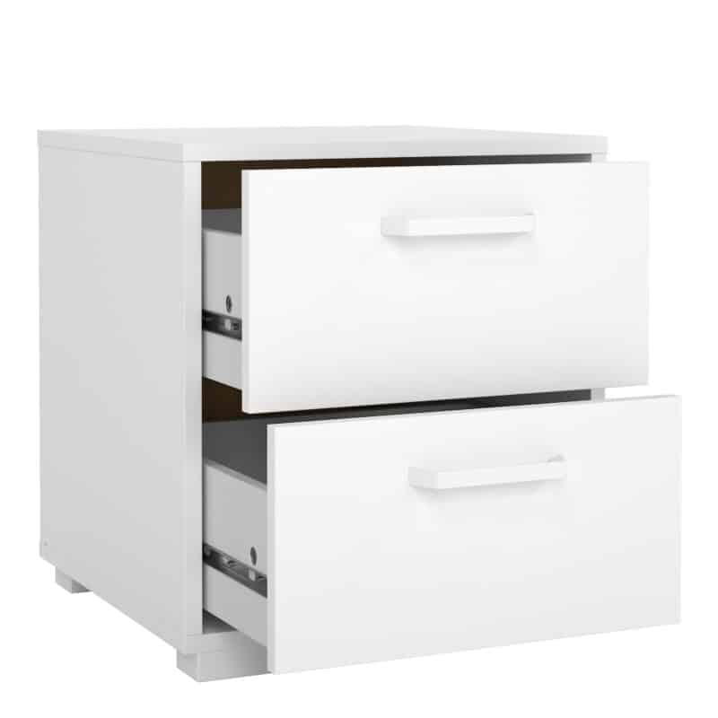 Furniture To Go Sofia White 2 Drawer Nightstand The Home and Office Stores