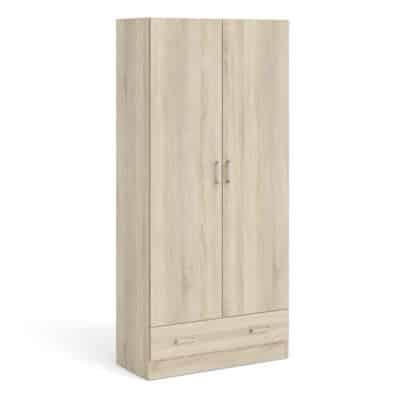 Furniture To Go Space 2 door 1 drawer wardrobe oak