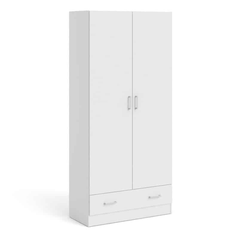 Furniture To Go Space 2 door 1 drawer wardrobe white
