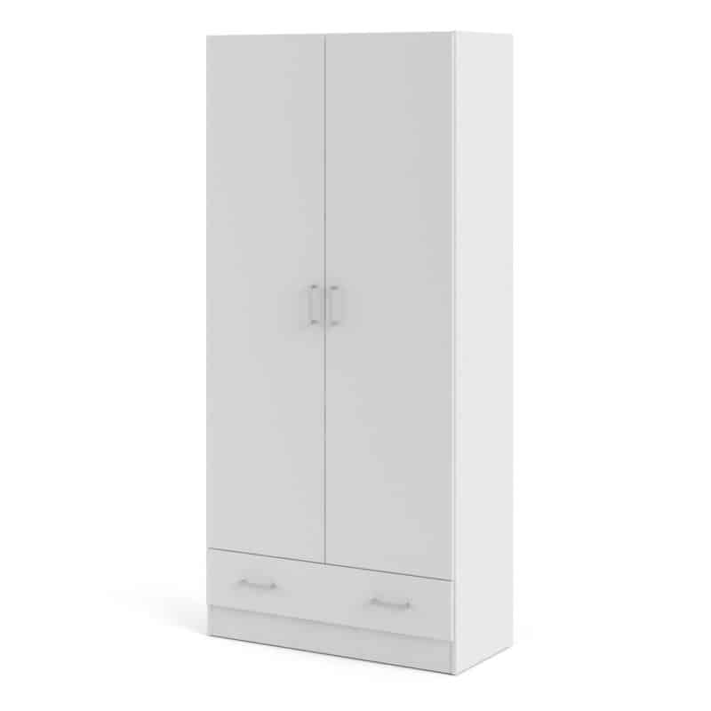 Furniture To Go Space 2 Door 1 Drawer Wardrobe White The Home and Office Stores