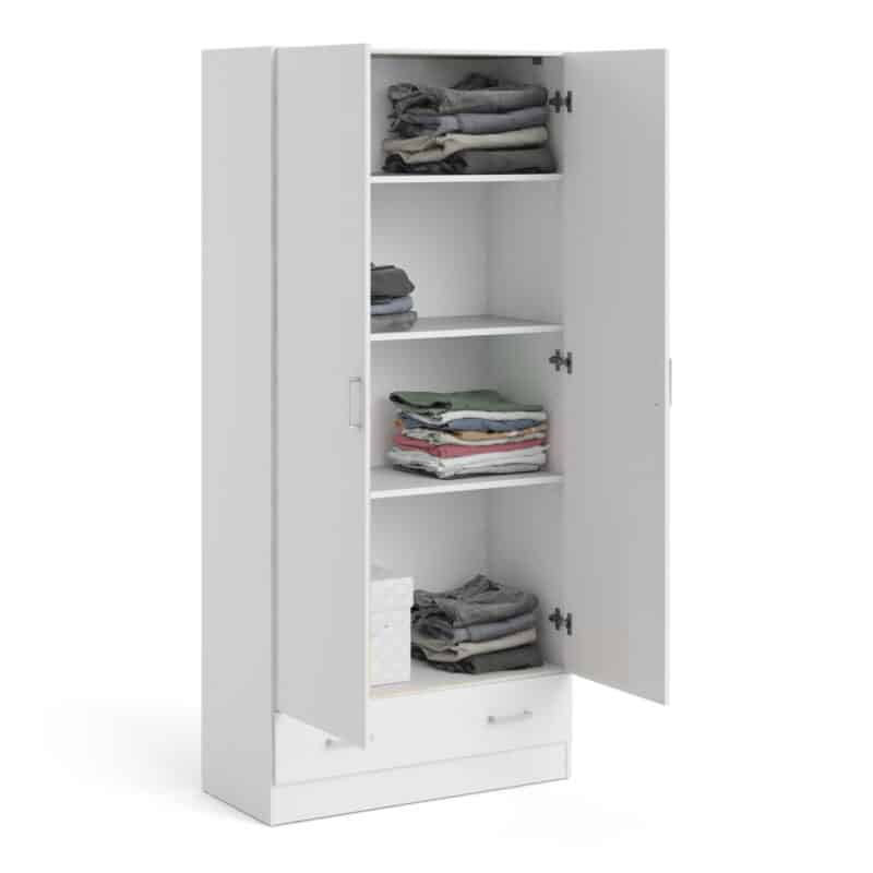 Furniture To Go Space 2 Door 1 Drawer Wardrobe White The Home and Office Stores