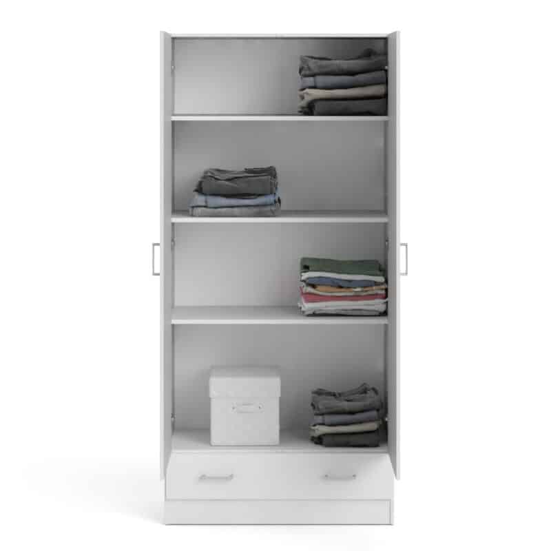 Furniture To Go Space 2 Door 1 Drawer Wardrobe White The Home and Office Stores