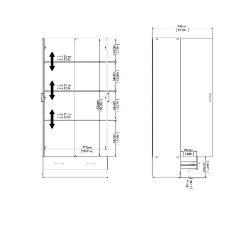 Furniture To Go Space 2 Door 1 Drawer Wardrobe White The Home and Office Stores