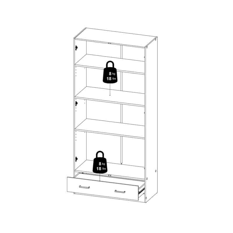 Furniture To Go Space 2 Door 1 Drawer Wardrobe White The Home and Office Stores