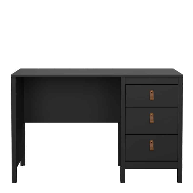 Furniture To Go Barcelona 3 Drawer Desk Matt Black The Home and Office Stores
