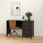 Furniture To Go Barcelona 3 Drawer Desk Matt Black The Home and Office Stores