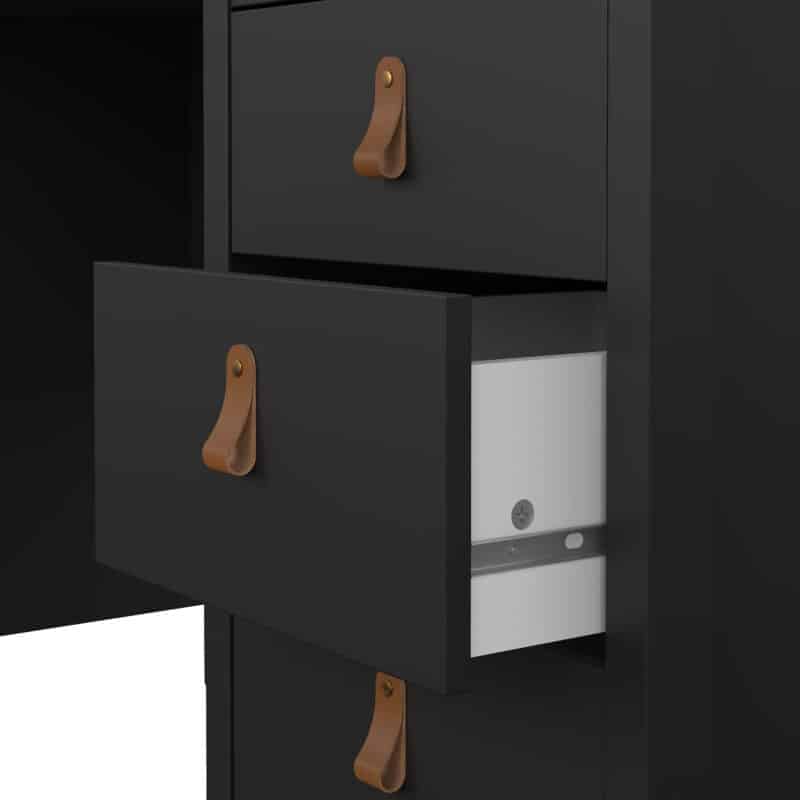 Furniture To Go Barcelona 3 Drawer Desk Matt Black The Home and Office Stores