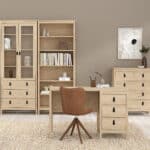 Furniture To Go Barcelona 3 Drawer Desk Oak The Home and Office Stores