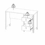 Furniture To Go Barcelona 3 Drawer Desk Oak The Home and Office Stores