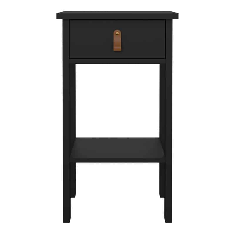 Furniture To Go Barcelona 1 Drawer Bedside Table Matt Black The Home and Office Stores