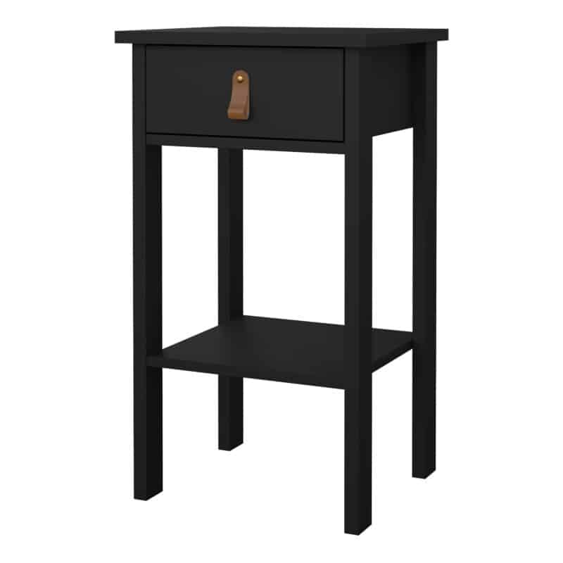 Furniture To Go Barcelona 1 Drawer Bedside Table Matt Black The Home and Office Stores