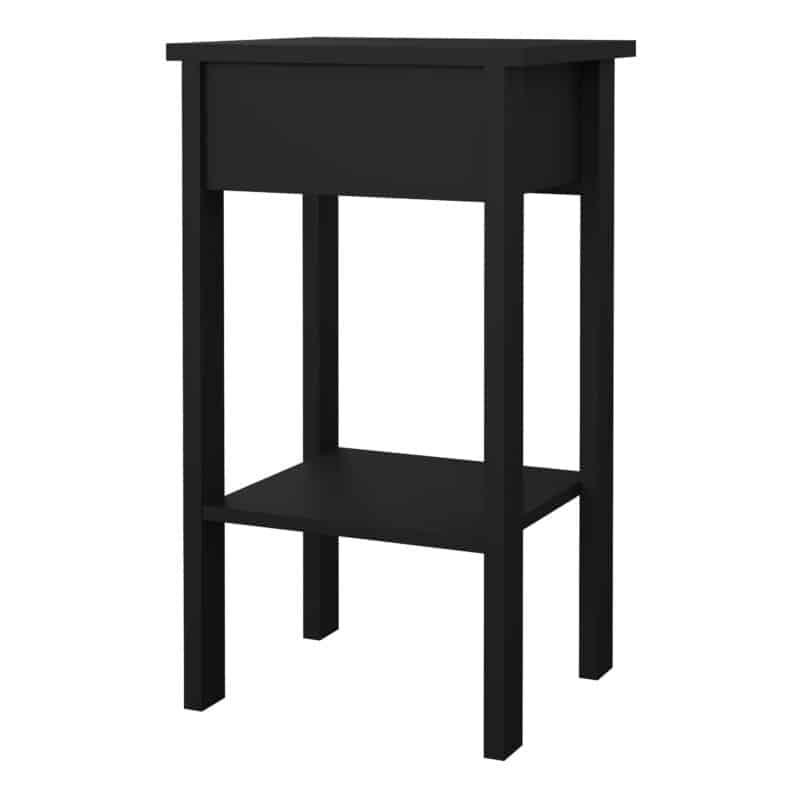 Furniture To Go Barcelona 1 Drawer Bedside Table Matt Black The Home and Office Stores