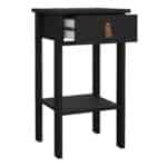 Furniture To Go Barcelona 1 Drawer Bedside Table Matt Black The Home and Office Stores