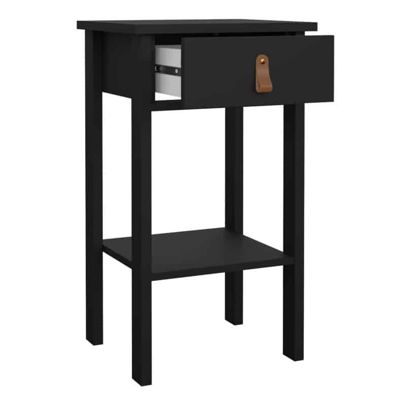 Furniture To Go Barcelona 1 Drawer Bedside Table Matt Black The Home and Office Stores