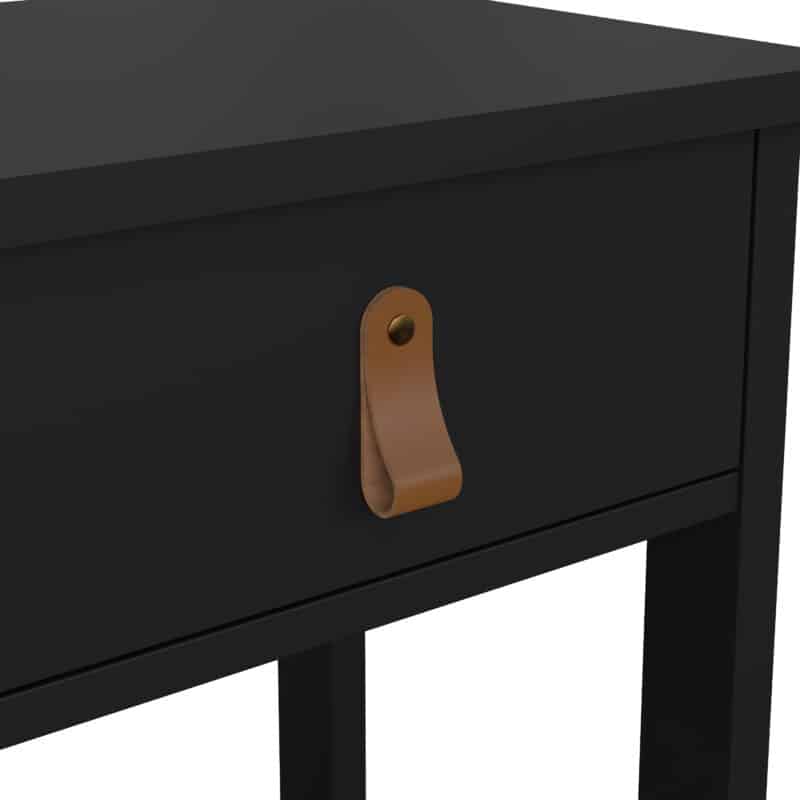 Furniture To Go Barcelona 1 Drawer Bedside Table Matt Black The Home and Office Stores