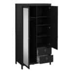 Furniture To Go Barcelona 2 Door 2 Drawer Mirrored Wardrobe Matt Black The Home and Office Stores