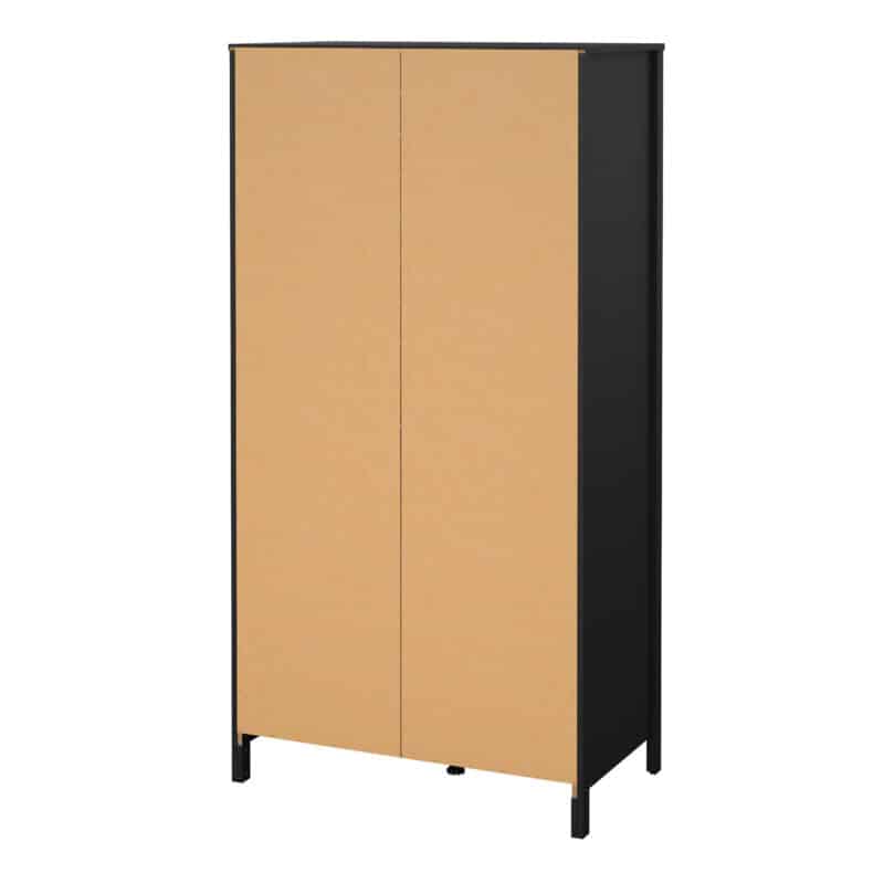 Furniture To Go Barcelona 2 Door 2 Drawer Mirrored Wardrobe Matt Black The Home and Office Stores