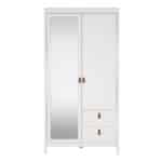 Furniture To Go Barcelona 2 Door 2 Drawer Mirrored Wardrobe White The Home and Office Stores