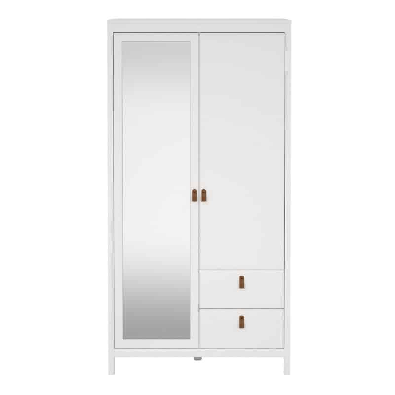 Furniture To Go Barcelona 2 Door 2 Drawer Mirrored Wardrobe White The Home and Office Stores