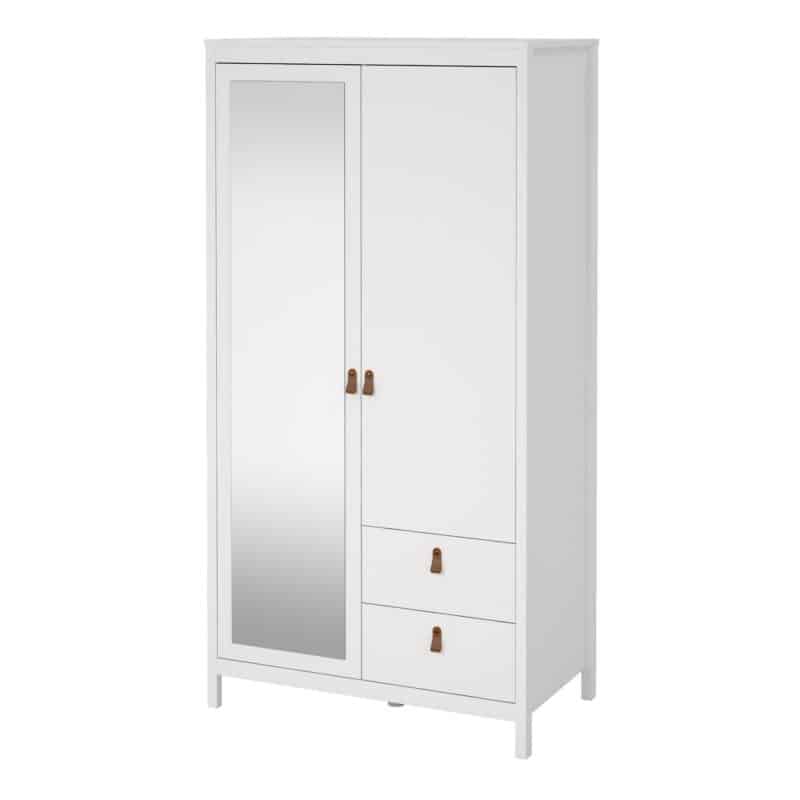 Furniture To Go Barcelona 2 Door 2 Drawer Mirrored Wardrobe White The Home and Office Stores