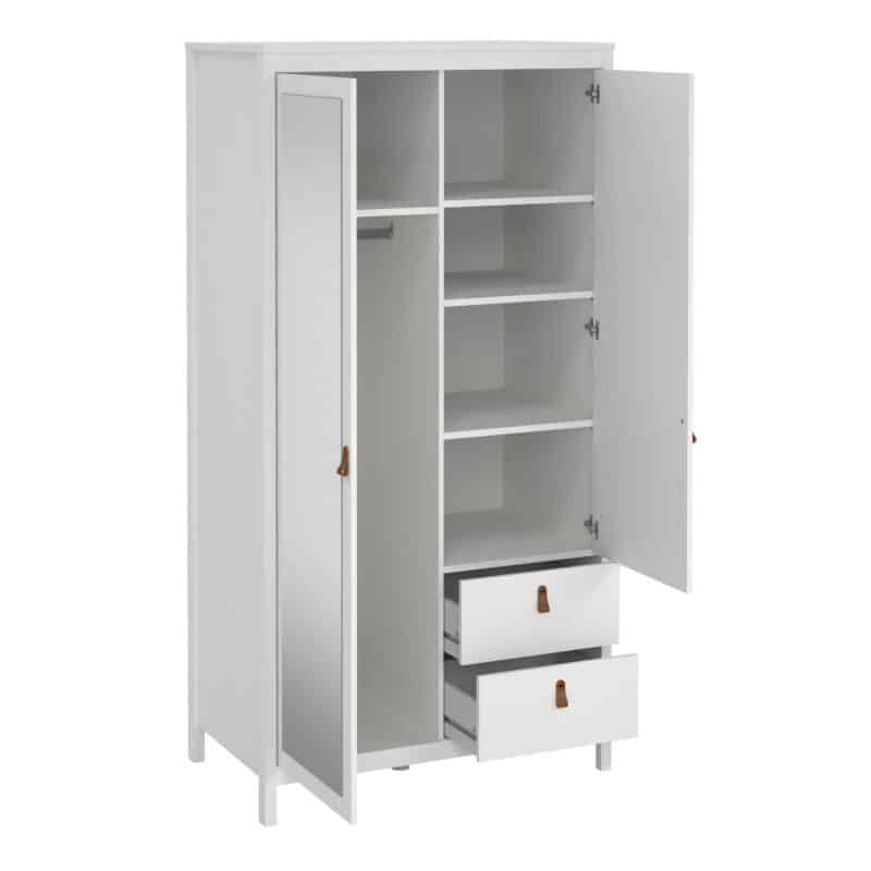 Furniture To Go Barcelona 2 Door 2 Drawer Mirrored Wardrobe White The Home and Office Stores