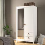 Furniture To Go Barcelona 2 Door 2 Drawer Mirrored Wardrobe White The Home and Office Stores
