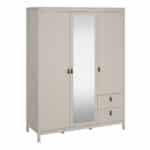 Furniture To Go Barcelona 3 door 2 drawer mirrored wardrobe cashmere