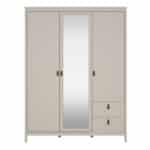 Furniture To Go Barcelona 3 Door 2 Drawer Mirrored Wardrobe Cashmere The Home and Office Stores