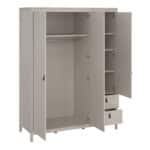 Furniture To Go Barcelona 3 Door 2 Drawer Mirrored Wardrobe Cashmere The Home and Office Stores