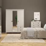 Furniture To Go Barcelona 3 Door 2 Drawer Mirrored Wardrobe Cashmere The Home and Office Stores