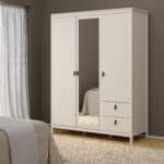 Furniture To Go Barcelona 3 Door 2 Drawer Mirrored Wardrobe Cashmere The Home and Office Stores