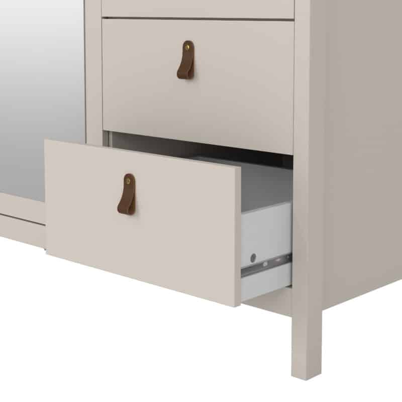Furniture To Go Barcelona 3 Door 2 Drawer Mirrored Wardrobe Cashmere The Home and Office Stores