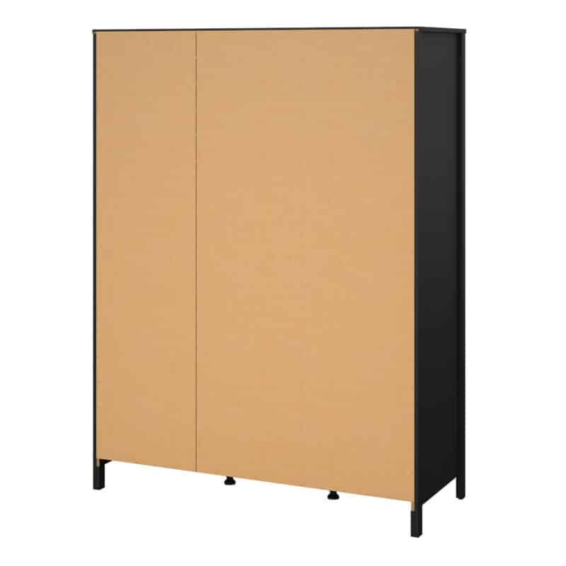 Furniture To Go Barcelona 3 Door 2 Drawer Mirrored Wardrobe Matt Black The Home and Office Stores