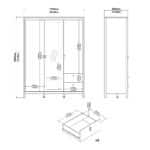 Furniture To Go Barcelona 3 Door 2 Drawer Mirrored Wardrobe Matt Black The Home and Office Stores