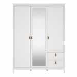 Furniture To Go Barcelona 3 Door 2 Drawer Mirrored Wardrobe White The Home and Office Stores