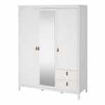 Furniture To Go Barcelona 3 Door 2 Drawer Mirrored Wardrobe White The Home and Office Stores