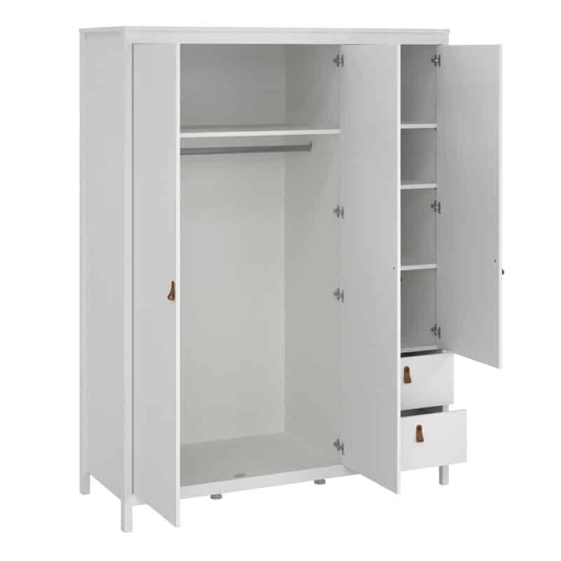 Furniture To Go Barcelona 3 Door 2 Drawer Mirrored Wardrobe White The Home and Office Stores