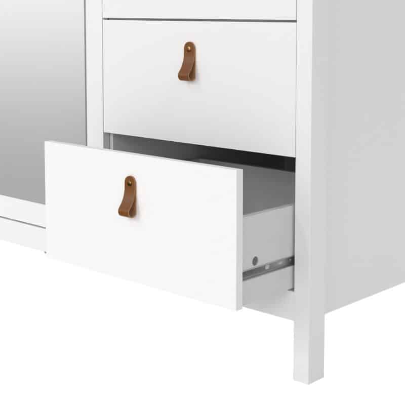 Furniture To Go Barcelona 3 Door 2 Drawer Mirrored Wardrobe White The Home and Office Stores