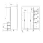 Furniture To Go Barcelona 3 Door 2 Drawer Mirrored Wardrobe White The Home and Office Stores
