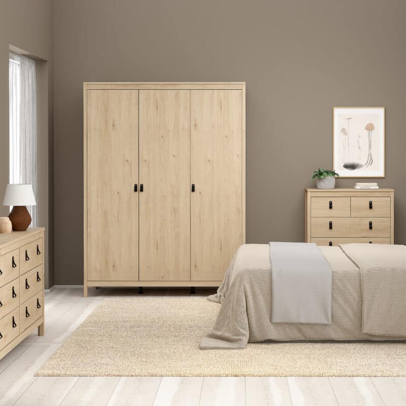 Furniture To Go Barcelona 3 Door Wardrobe Oak The Home and Office Stores