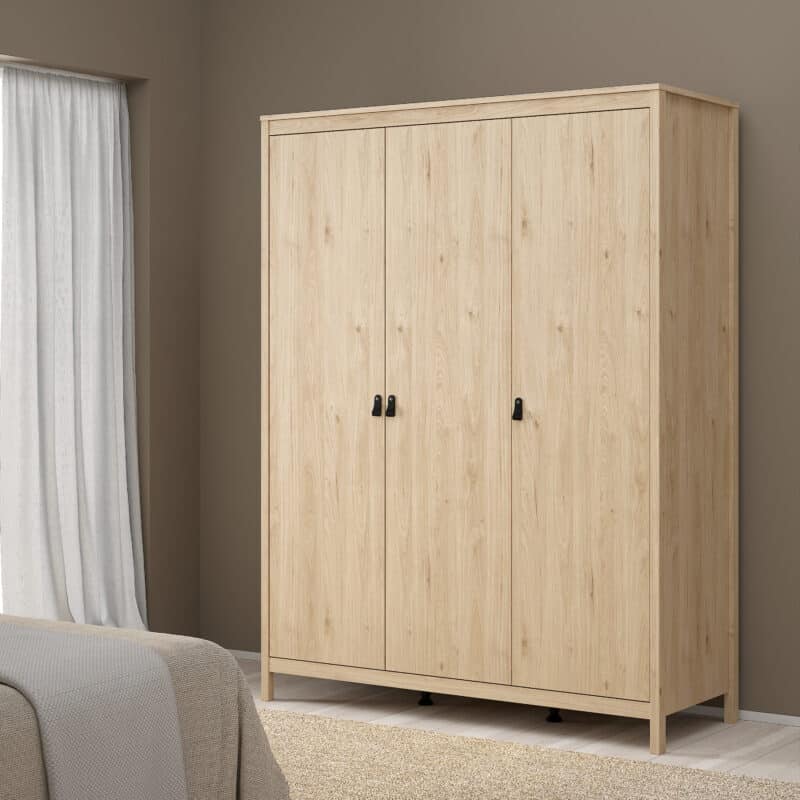 Furniture To Go Barcelona 3 Door Wardrobe Oak The Home and Office Stores