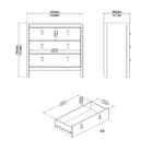 Furniture To Go Barcelona 3 Drawer Chest Cashmere The Home and Office Stores