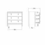 Furniture To Go Barcelona 3 Drawer Chest Cashmere The Home and Office Stores