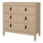 Furniture To Go Barcelona 3 Drawer Chest Oak The Home and Office Stores